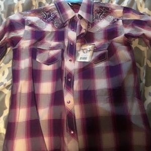 Girls cowgirl hardware button down rodeo shirt